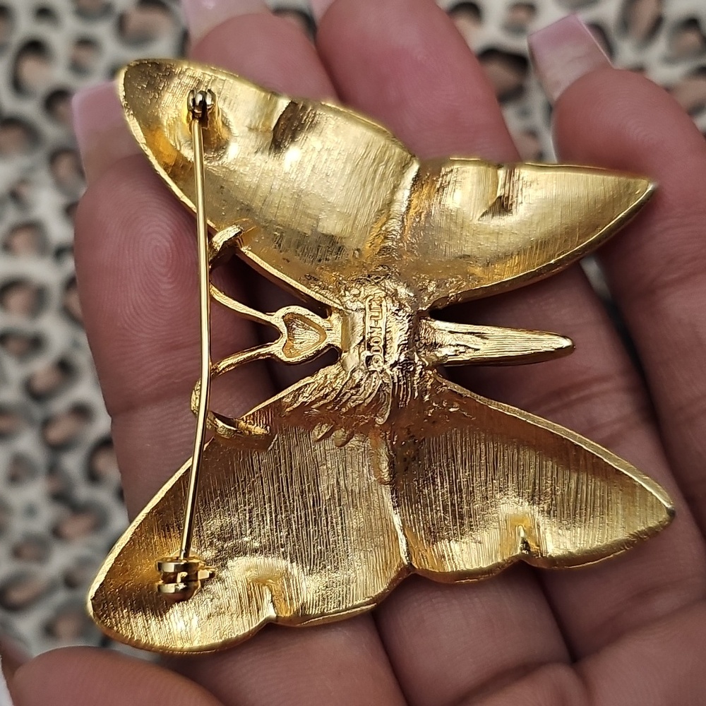 Vintage Signed Don Lin Beautiful Large Butterfly Brooch - Picture 4 of 6